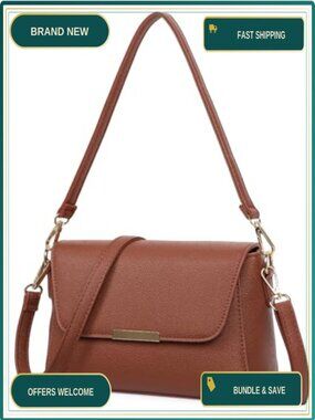 Small PU Leather Crossbody Bag for Women Trendy Shoulder Handbag